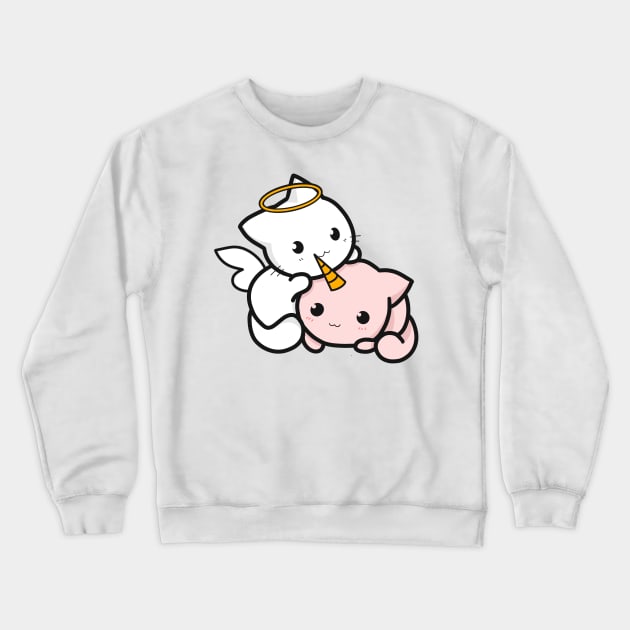 cat angel and cat unicorn Crewneck Sweatshirt by Kutaitum